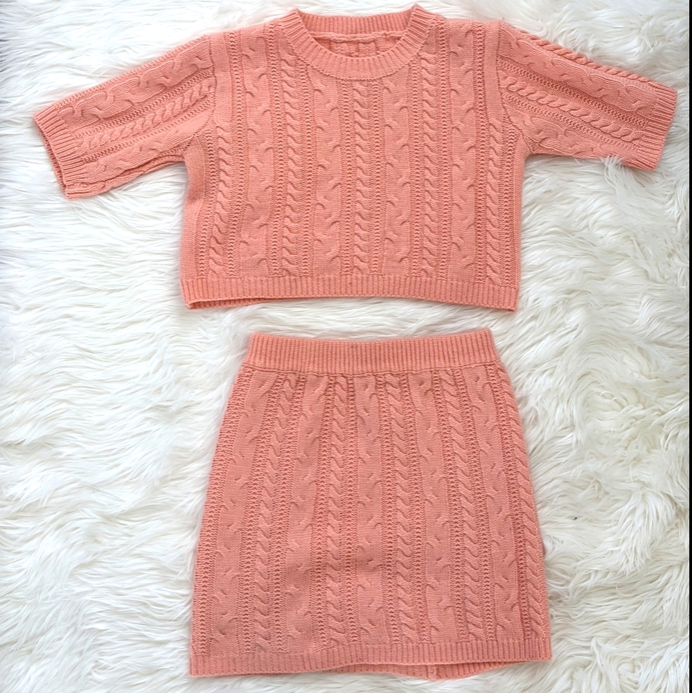 Cute Sweater Skirt Set